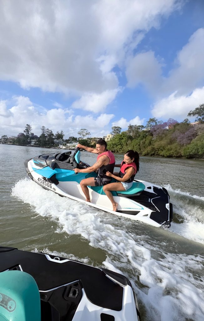 couple doing a jet ski together